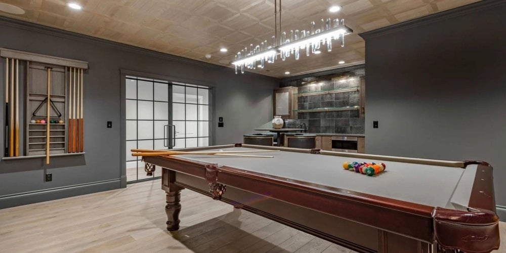 Remodeled Basement with a Pool Table in UTAH
