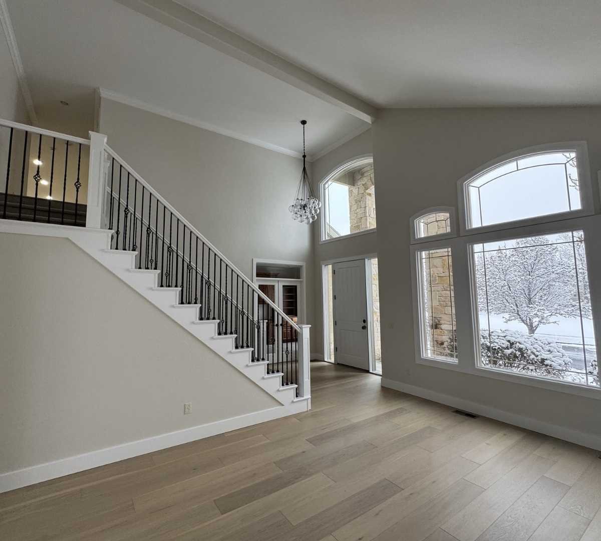 Front entrance and stairwell remodel by Marshall Homes Utah in Salt Lake City