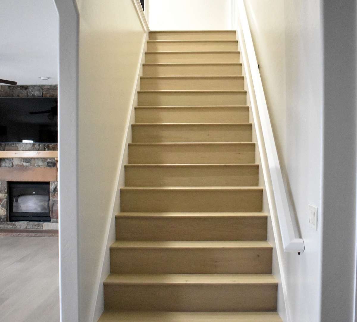 Stairway to second floor in a home remodel by Marshall Homes Utah in Salt Lake City
