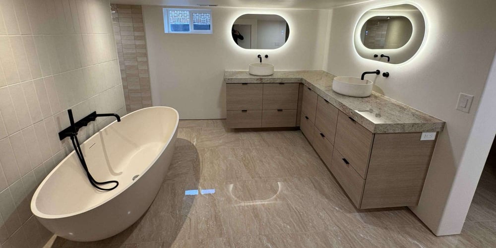 Luxury basement remodel with bathroom - Marshall Homes - Luxury Renovations - Home Builder - Utah