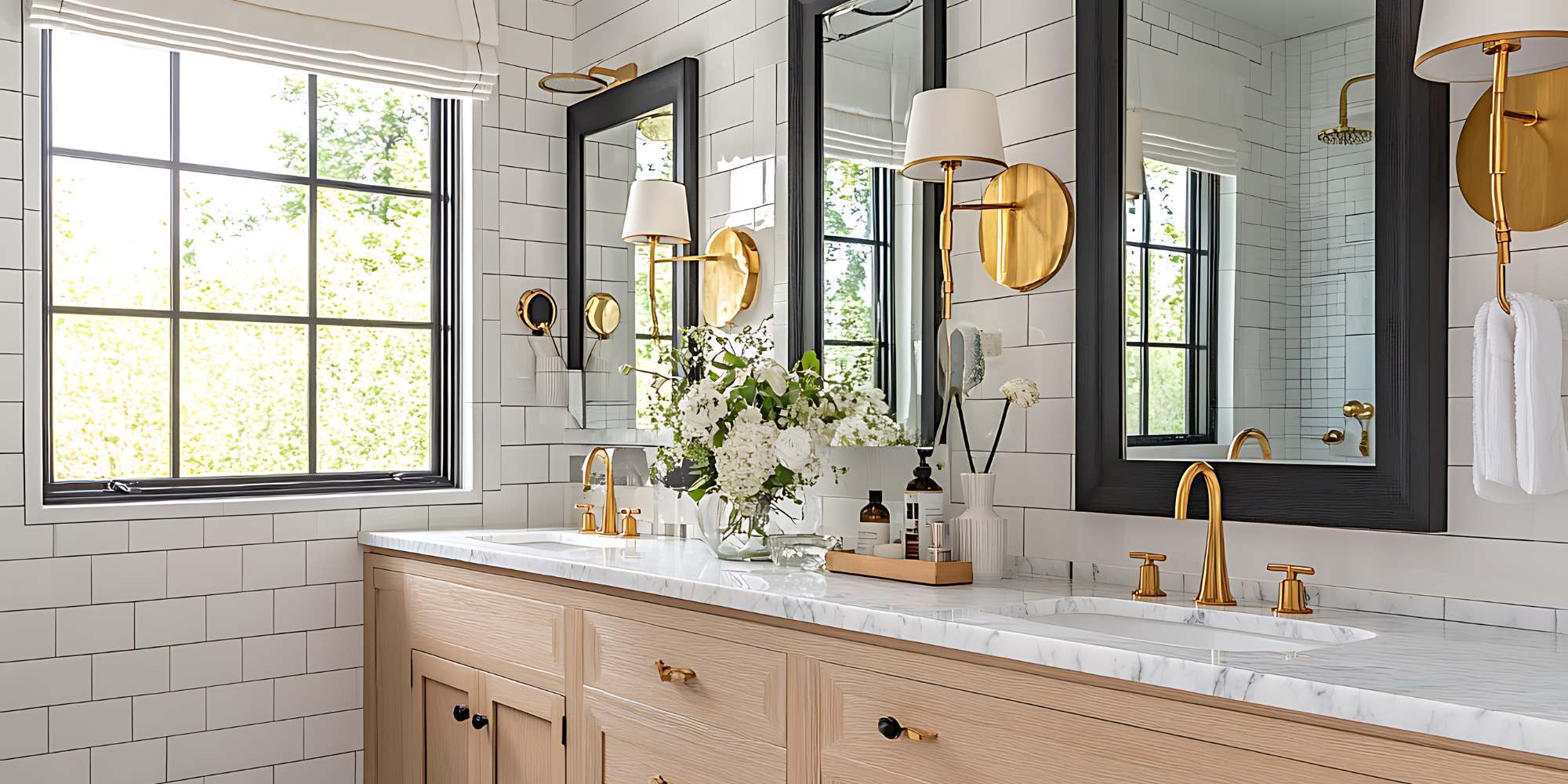 Bathroom addition in Cottonwood Heights with double vanity and marble countertops